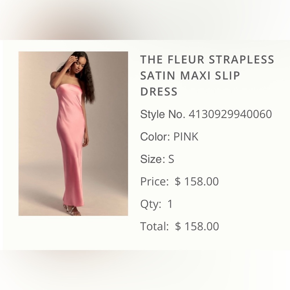 The Fleur Strapless Satin Maxi Slip Dress Pink Anthropologie